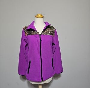 Trail Crest Purple Camo Fleece Jacket Women’s XL